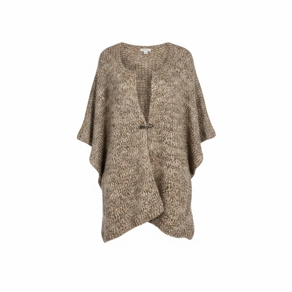 Pure Jill Alpaca Wool Chunky Knit Poncho Ruana Cardigan Sweater Sz L / XL NEW